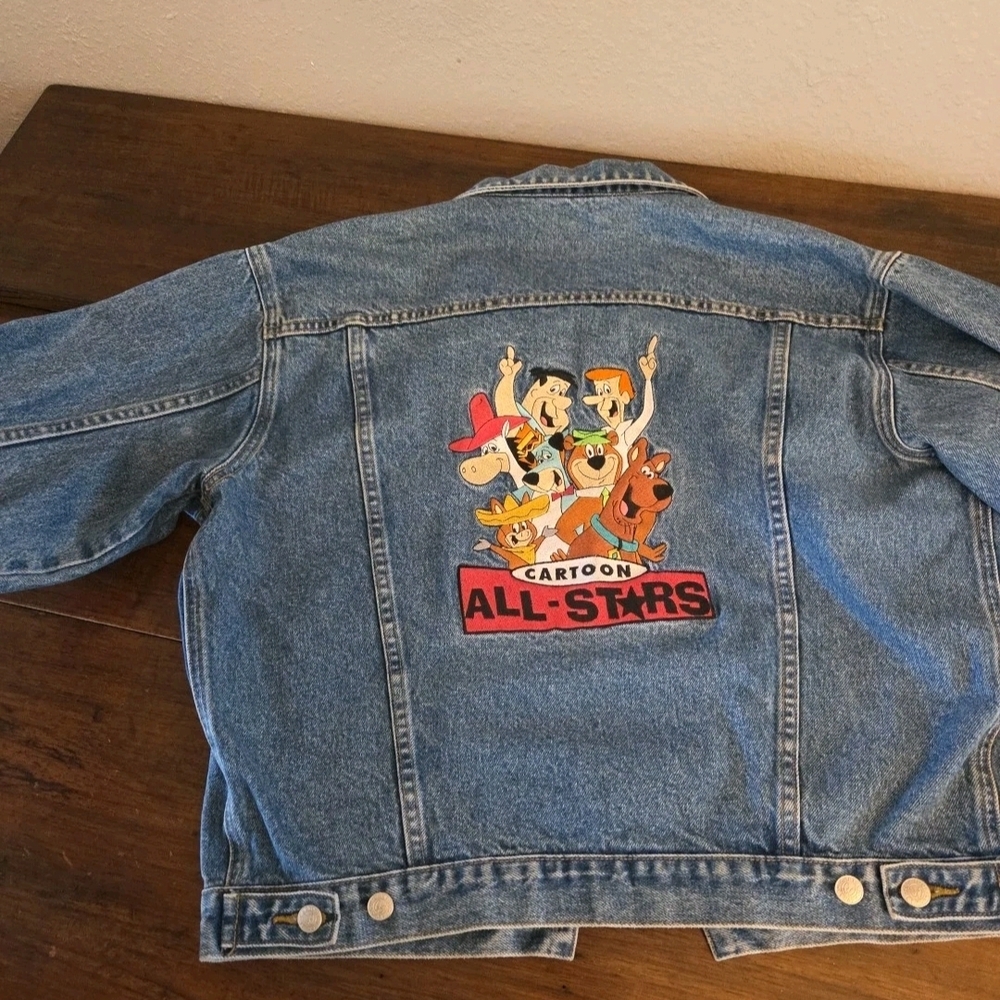 Vintage Hannah Barbera Flinstones Jetsons Scooby Doo Jean Jacket 90s Men Women